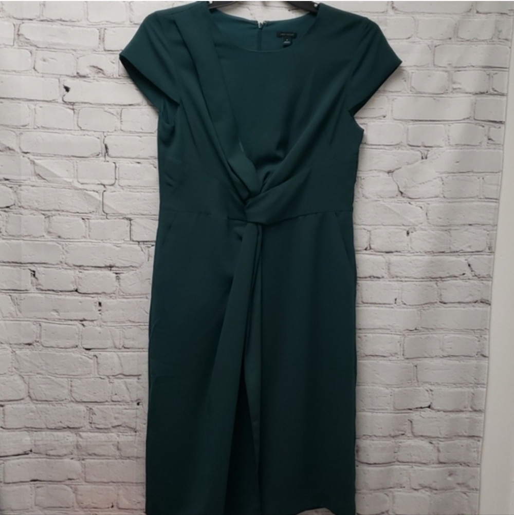 Ann Taylor Green Midi Dress Size 10 | Work Wedding Guest Business Casual